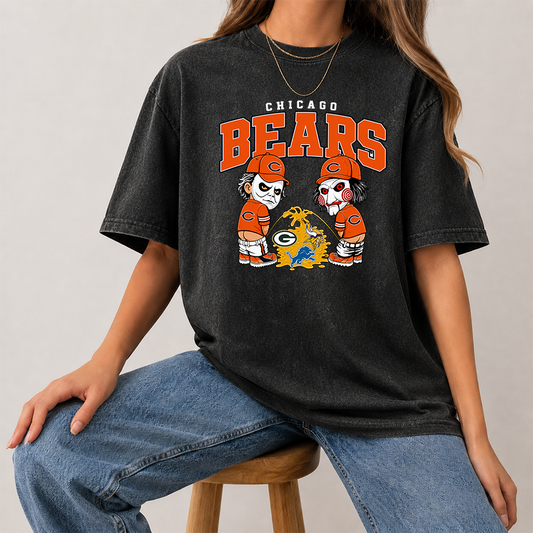 [SPECIAL OFFER] NEW CUSTOMIZED NFL26 CCB CHICAGO BEARS FUNNY MULTICOLOR WASHED TEE