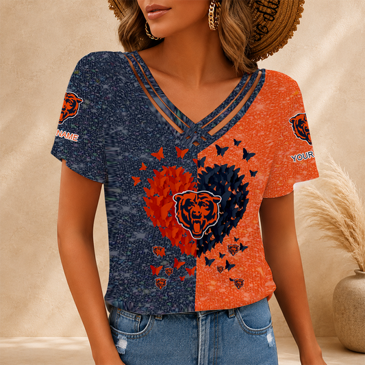 [SPECIAL OFFER] NEW CUSTOMIZED NFL26 CCB CHICAGO BEARS V-NECK SHIRT