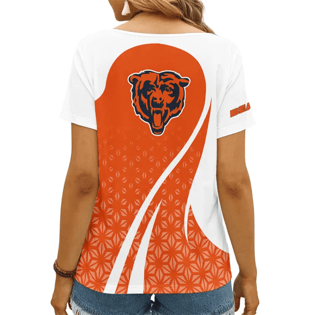 [SPECIAL OFFER] NEW CUSTOMIZED NFL26 CCB CHICAGO BEARS V-NECK FEMALE SHIRT