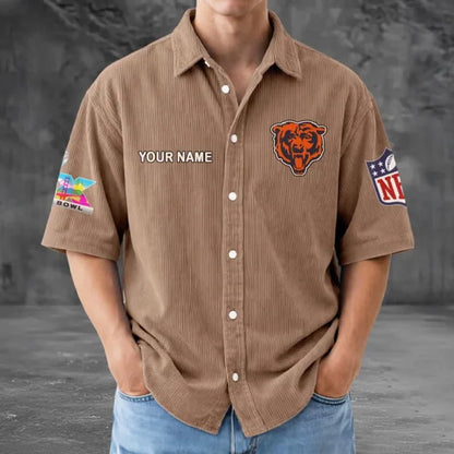 [HOT DEAL] NEW CUSTOMIZED NFL26 CCB CHICAGO BEARS SEERSUCKER BUTTON SHIRT