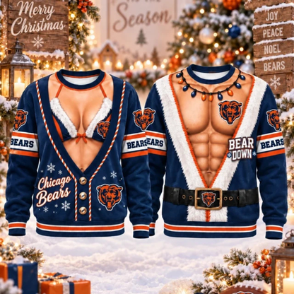 [SPECIAL OFFER] NEW CUSTOMIZED NFL26 CCB CHICAGO BEARS CHRISTMAS UNISEX SWEATSHIRT