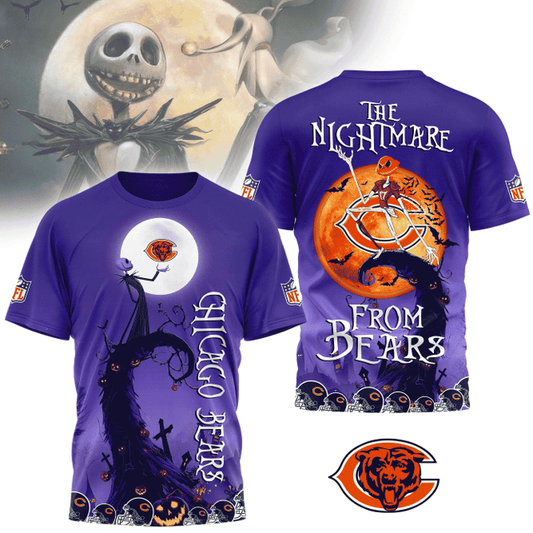 [SPECIAL OFFER] NEW CUSTOMIZED NFL26 CCB CHICAGO BEARS HALLOWEEN THE NIGHTMARE APPAREL