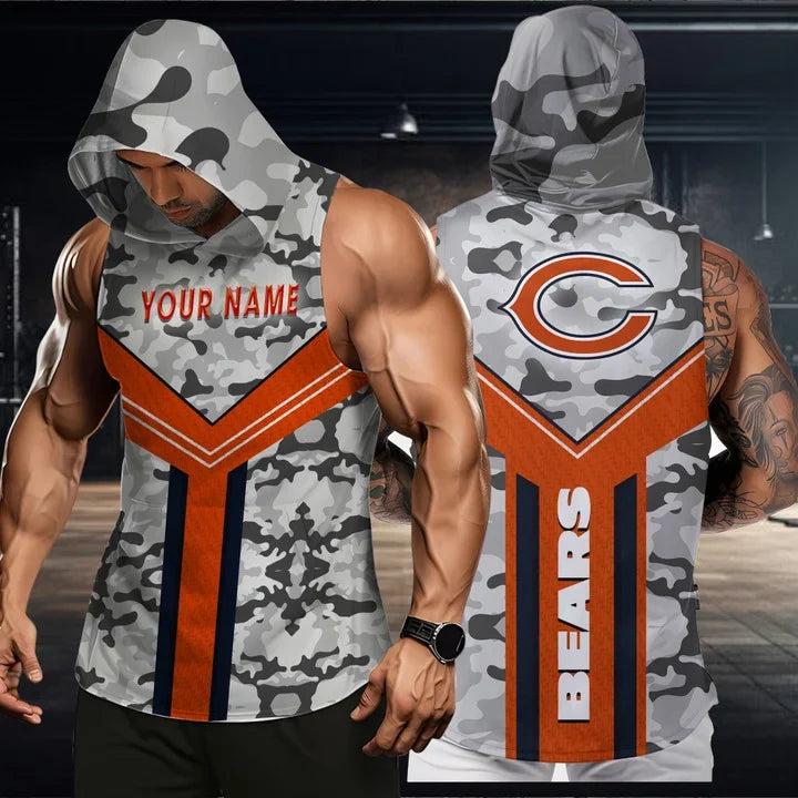 [SPECIAL OFFER] NEW CUSTOMIZED NFL26 CCB CHICAGO BEARS HOODED TANK TOP