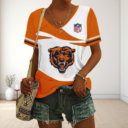 SPECIAL OFFER] NEW CUSTOMIZED NFL26 CCB CHICAGO BEARS V-NECK FEMALE SHIRT