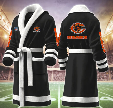 [SPECIAL OFFER] NEW CUSTOMIZED NFL26 CCB CHICAGO BEARS MULTICOLOR FLEECE BATHROBE