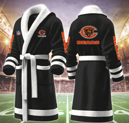 [SPECIAL OFFER] NEW CUSTOMIZED NFL26 CCB CHICAGO BEARS MULTICOLOR FLEECE BATHROBE