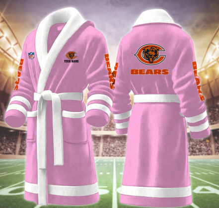 [SPECIAL OFFER] NEW CUSTOMIZED NFL26 CCB CHICAGO BEARS MULTICOLOR FLEECE BATHROBE