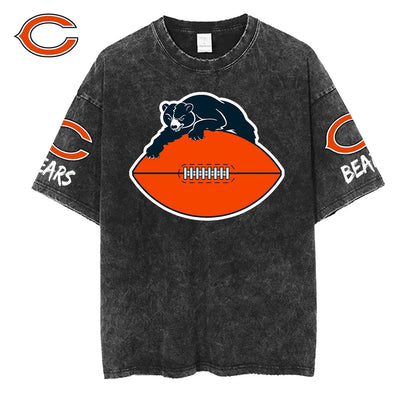 [SPECIAL OFFER] NEW CUSTOMIZED NFL26 CCB CHICAGO BEARS FUNNY MULTICOLOR WASHED TEE