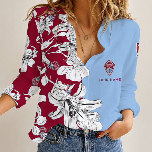 [FAN EXCLUSIVE] NEW CUSTOMIZED MLS26 CLR COLORADO RAPIDS WOMEN CASUAL SHIRT
