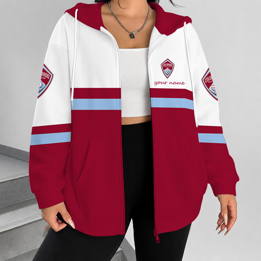 [FAN EXCLUSIVE] NEW CUSTOMIZED MLS26 CLR COLORADO RAPIDS ZIP HOODIE