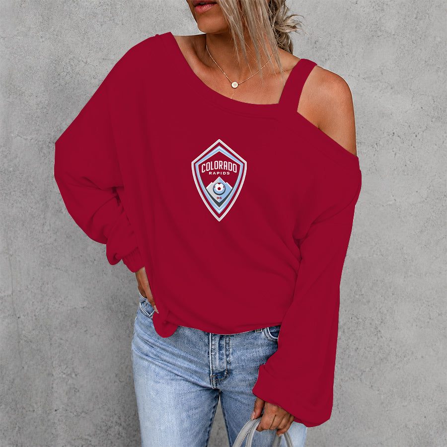[FAN EXCLUSIVE] NEW CUSTOMIZED MLS26 CLR COLORADO RAPIDS DROP SHOULDER SWEATSHIRT