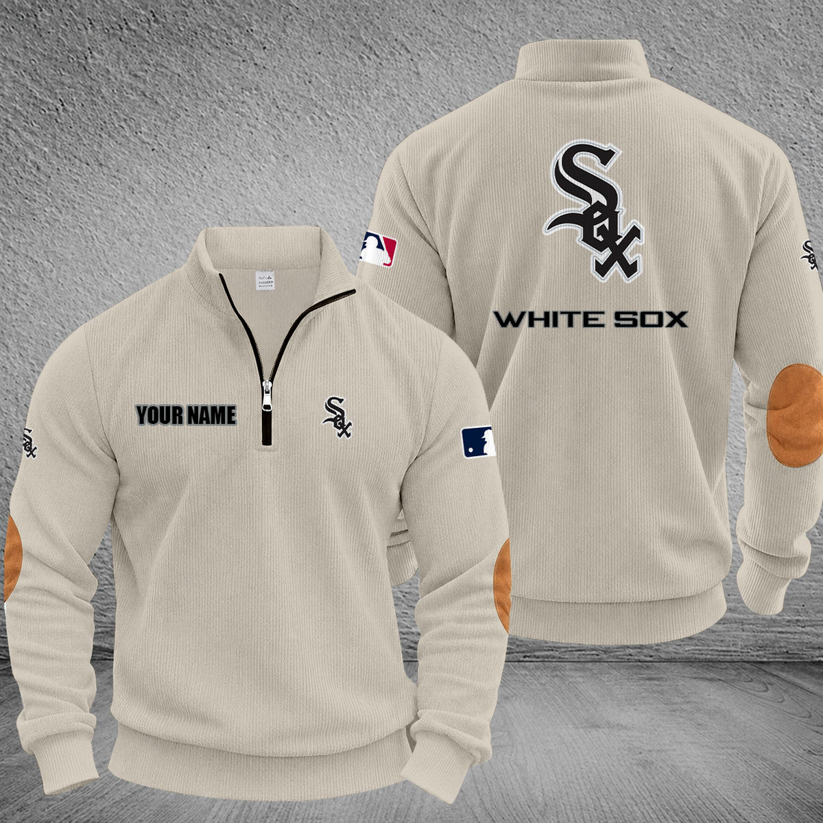 [FLASH SALE] NEW CUSTOMIZED MLB26 CWS CHICAGO WHITE SOX MULTICOLOR STRIPED QUATER ZIP SWEATSHIRT