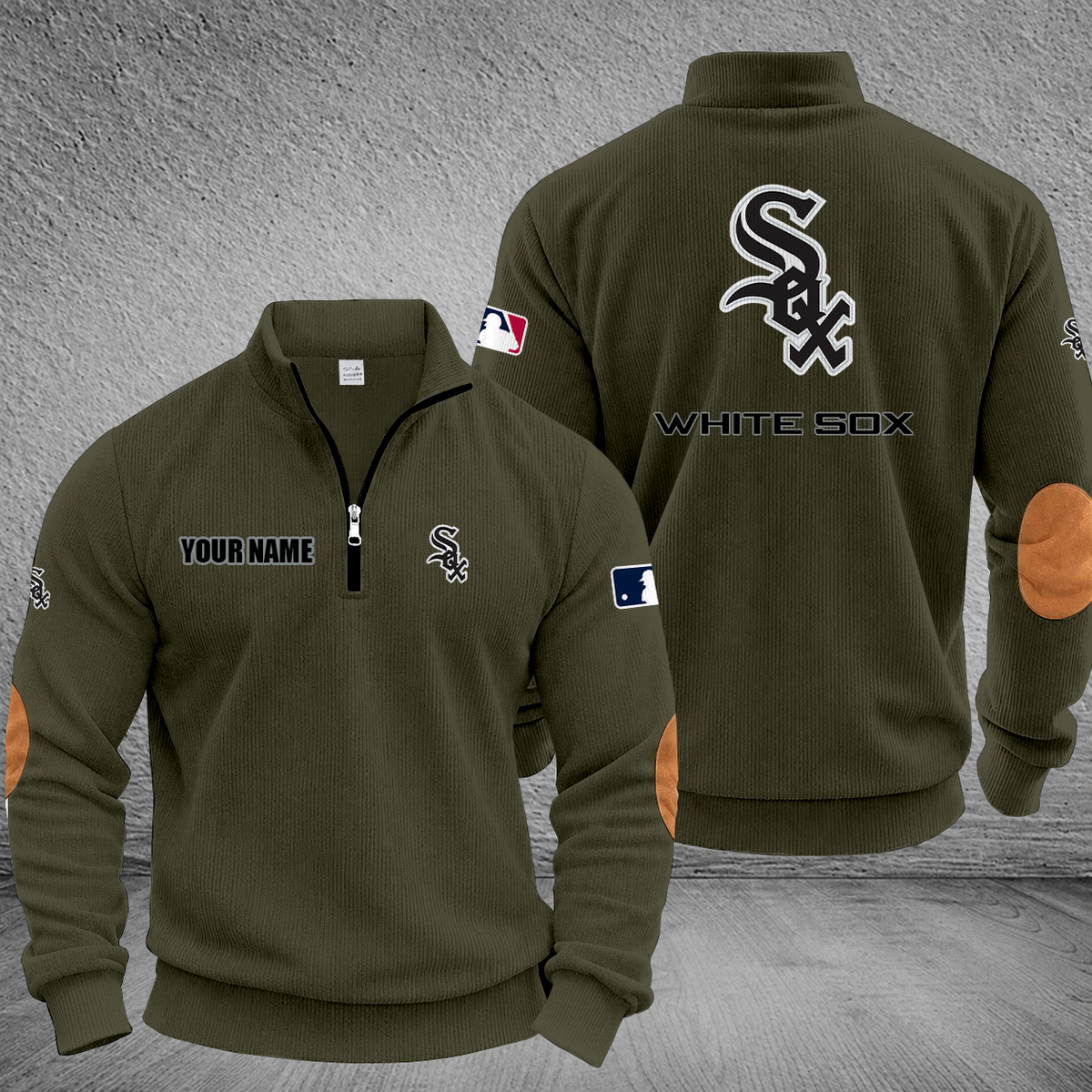 [FLASH SALE] NEW CUSTOMIZED MLB26 CWS CHICAGO WHITE SOX MULTICOLOR STRIPED QUATER ZIP SWEATSHIRT