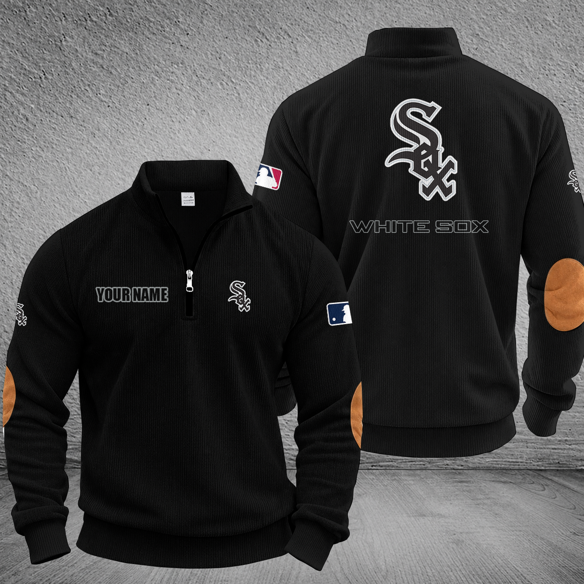 [FLASH SALE] NEW CUSTOMIZED MLB26 CWS CHICAGO WHITE SOX MULTICOLOR STRIPED QUATER ZIP SWEATSHIRT
