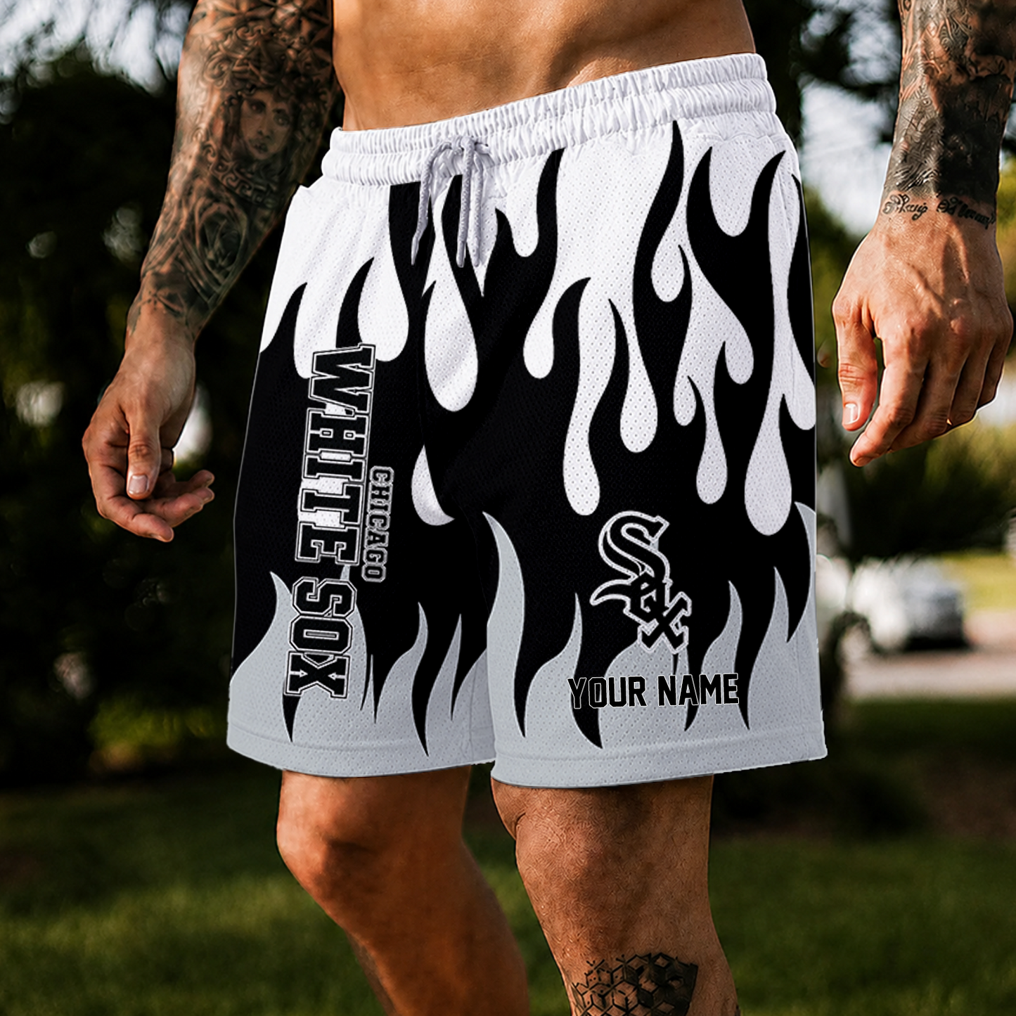 [FLASH SALE] NEW CUSTOMIZED MLB26 CWS CHICAGO WHITE SOX SHORT PANTS
