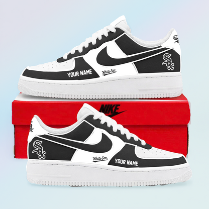 [FLASH SALE] NEW CUSTOMIZED MLB26 CWS CHICAGO WHITE SOX AF1 SHOES