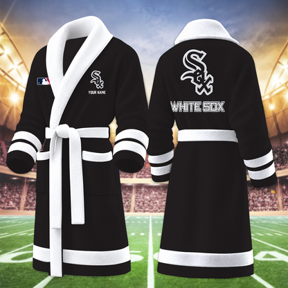 [FLASH SALE] NEW CUSTOMIZED MLB26 CWS CHICAGO WHITE SOX MULTICOLOR FLEECE BATHROBE