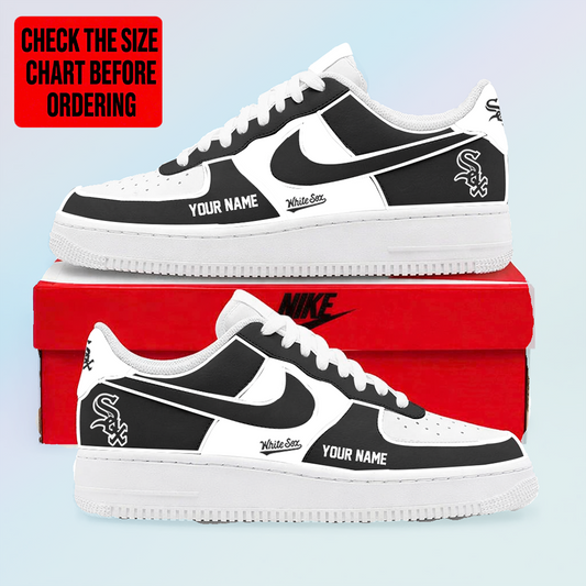 [FLASH SALE] NEW CUSTOMIZED MLB26 CWS CHICAGO WHITE SOX AF1 SHOES