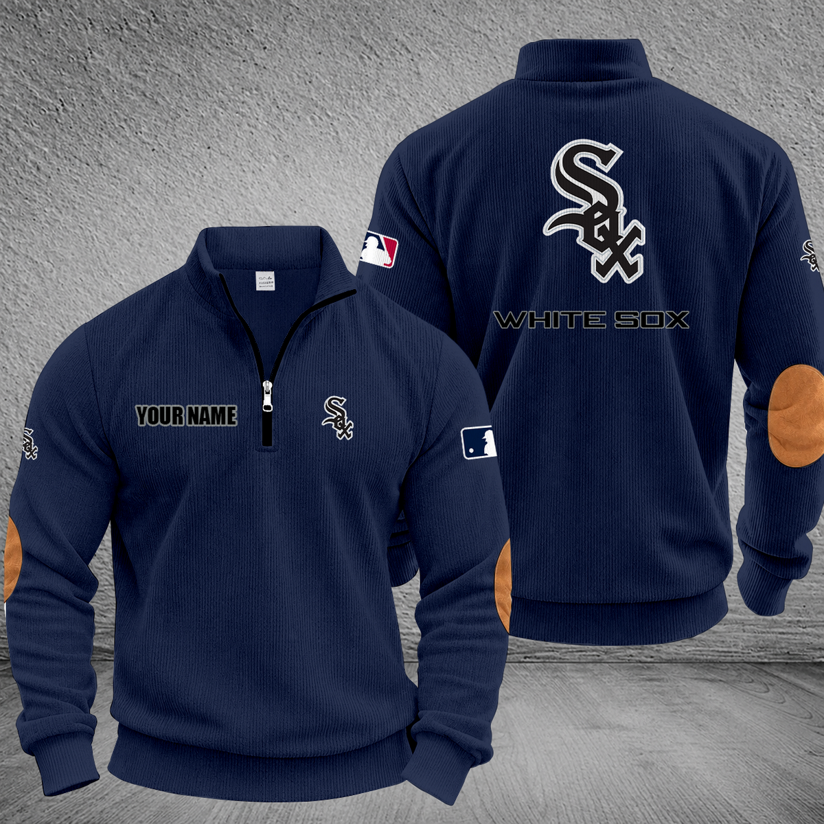 [FLASH SALE] NEW CUSTOMIZED MLB26 CWS CHICAGO WHITE SOX MULTICOLOR STRIPED QUATER ZIP SWEATSHIRT