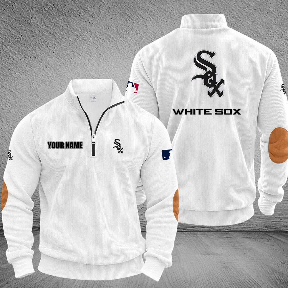 [FLASH SALE] NEW CUSTOMIZED MLB26 CWS CHICAGO WHITE SOX MULTICOLOR STRIPED QUATER ZIP SWEATSHIRT