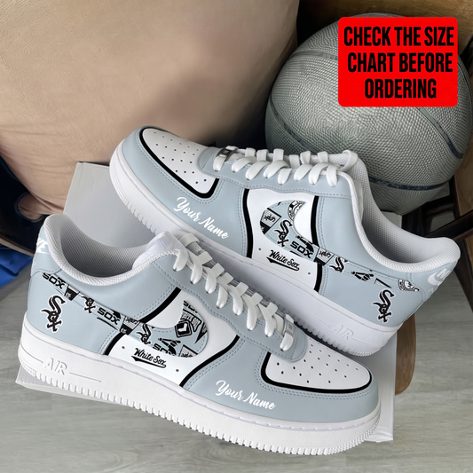 [FLASH SALE] NEW CUSTOMIZED MLB26 CWS CHICAGO WHITE SOX AF1 SHOES
