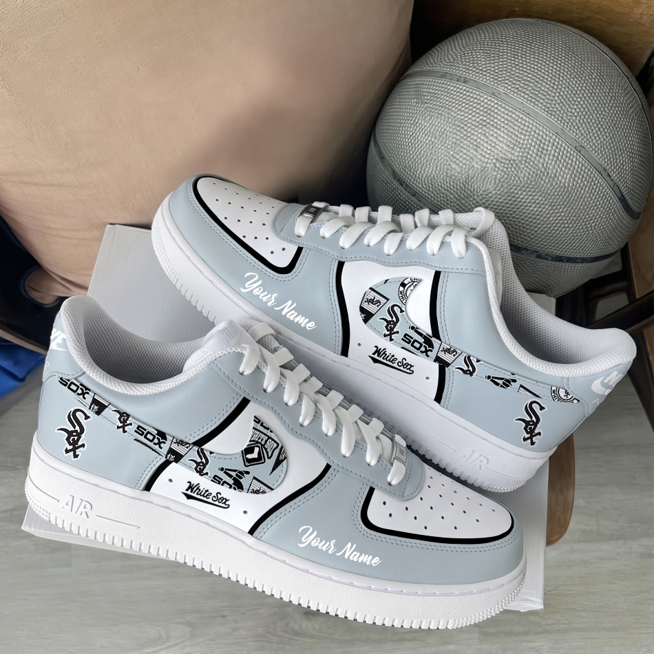 [FLASH SALE] NEW CUSTOMIZED MLB26 CWS CHICAGO WHITE SOX AF1 SHOES