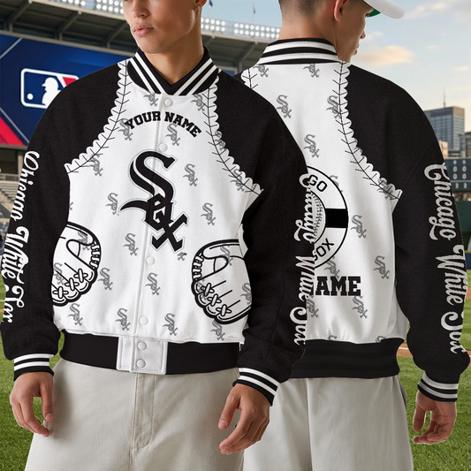 [FLASH SALE] NEW CUSTOMIZED MLB26 CWS CHICAGO WHITE SOX VARSITY & BASEBALL JACKET