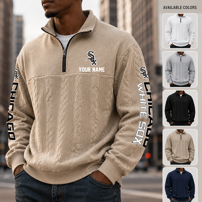 [FLASH SALE] NEW CUSTOMIZED MLB26 CWS CHICAGO WHITE SOX MULTICOLOR QUARTER-ZIP SWEATSHIRT