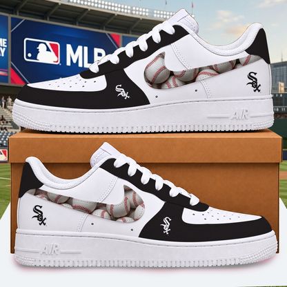 [FLASH SALE] NEW CUSTOMIZED MLB26 CWS CHICAGO WHITE SOX AF1 SHOES