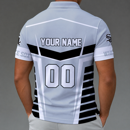 [FLASH SALE] NEW CUSTOMIZED MLB26 CWS CHICAGO WHITE SOX ZIP POLO SHIRT
