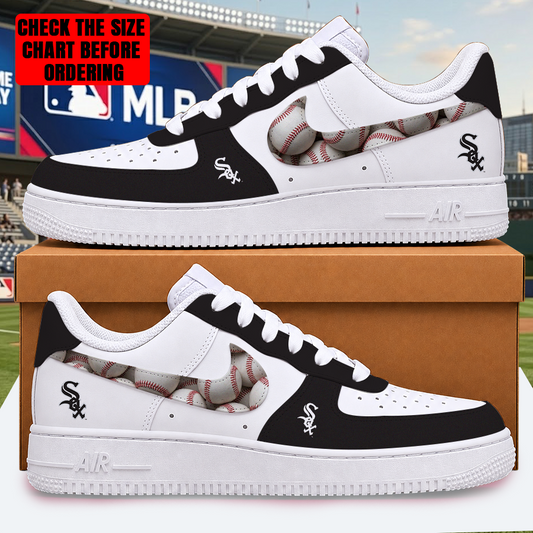 [FLASH SALE] NEW CUSTOMIZED MLB26 CWS CHICAGO WHITE SOX AF1 SHOES