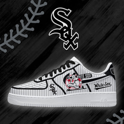 [FLASH SALE] NEW CUSTOMIZED MLB26 CWS CHICAGO WHITE SOX AF1 SHOES