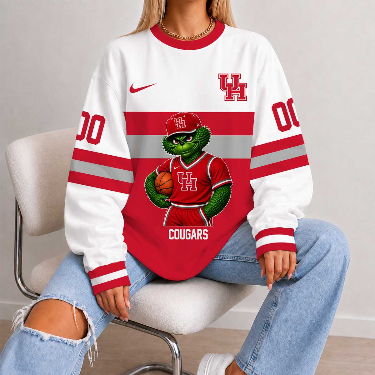 [FAN FAVORITE] NEW CUSTOMIZED NCAA MAM26 HOC HOUSTON COUGARS STRAPPY UNISEX SWEATSHIRT