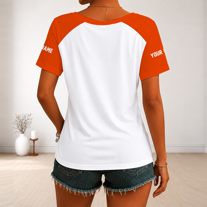 [SPECIAL OFFER] NEW CUSTOMIZED NFL26 CCB CHICAGO BEARS V-NECK FEMALE SHIRT