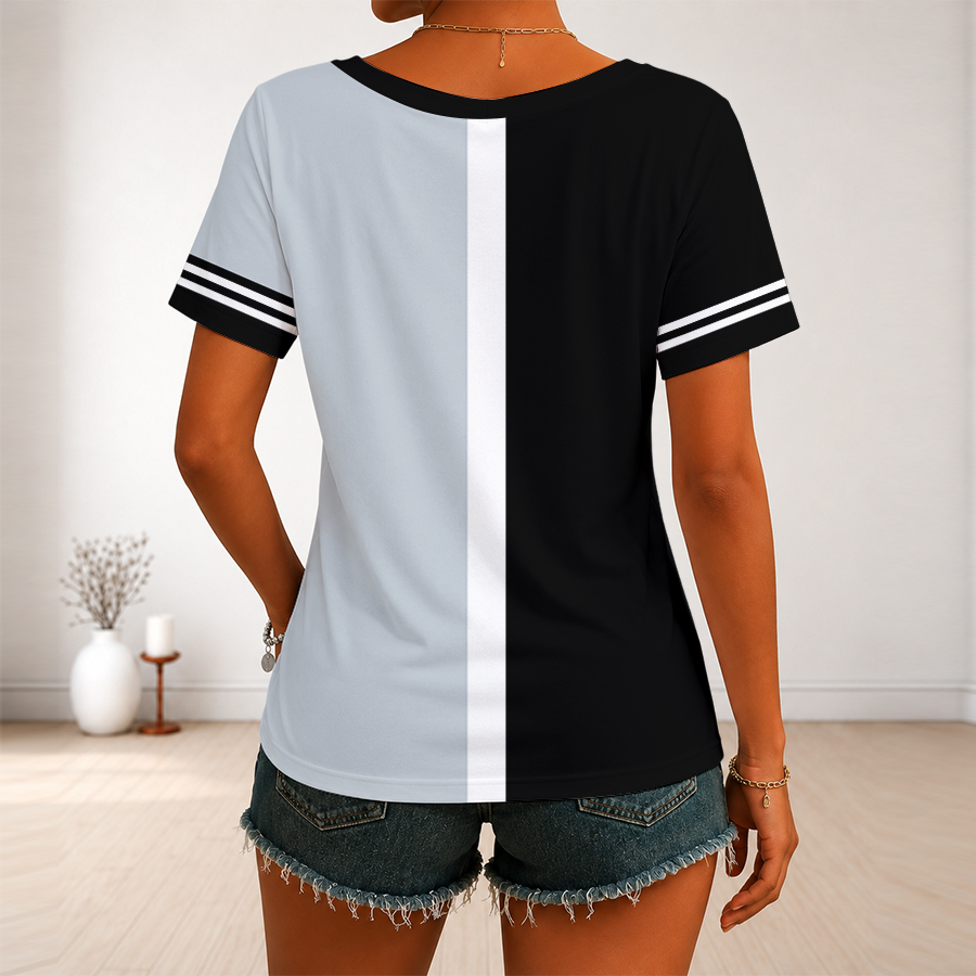 [FLASH SALE] NEW CUSTOMIZED MLB26 CWS CHICAGO WHITE SOX V-NECK FEMALE SHIRT