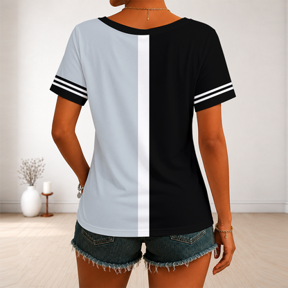 [FLASH SALE] NEW CUSTOMIZED MLB26 CWS CHICAGO WHITE SOX V-NECK FEMALE SHIRT