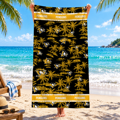 LIMITED  EDITION - NEW CUSTOMIZED NHL26 PBP PITTSBURGH PENGUINS BEACH TOWEL