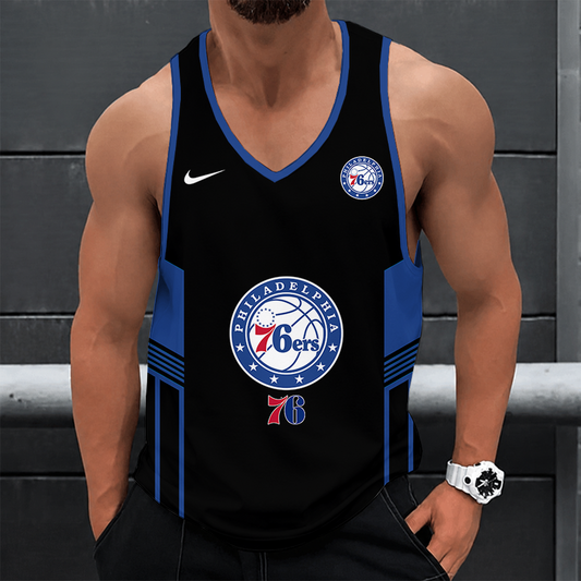 [HOT DEAL] NEW CUSTOMIZED NBA26 P76 PHILADELPHIA 76ERS UNISEX TANK TOP