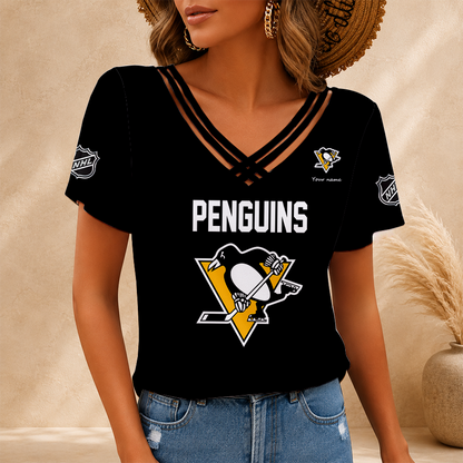 [SUPER SALE] NEW CUSTOMIZED NHL26 PBP PITTSBURGH PENGUINS V-NECK SHIRT