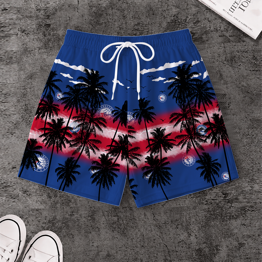 [HOT DEAL] NEW CUSTOMIZED NBA26 P76 PHILADELPHIA 76ERS SHORT PANTS