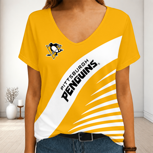[SUPER SALE] NEW CUSTOMIZED NHL26 PBP PITTSBURGH PENGUINS V-NECK FEMALE SHIRT