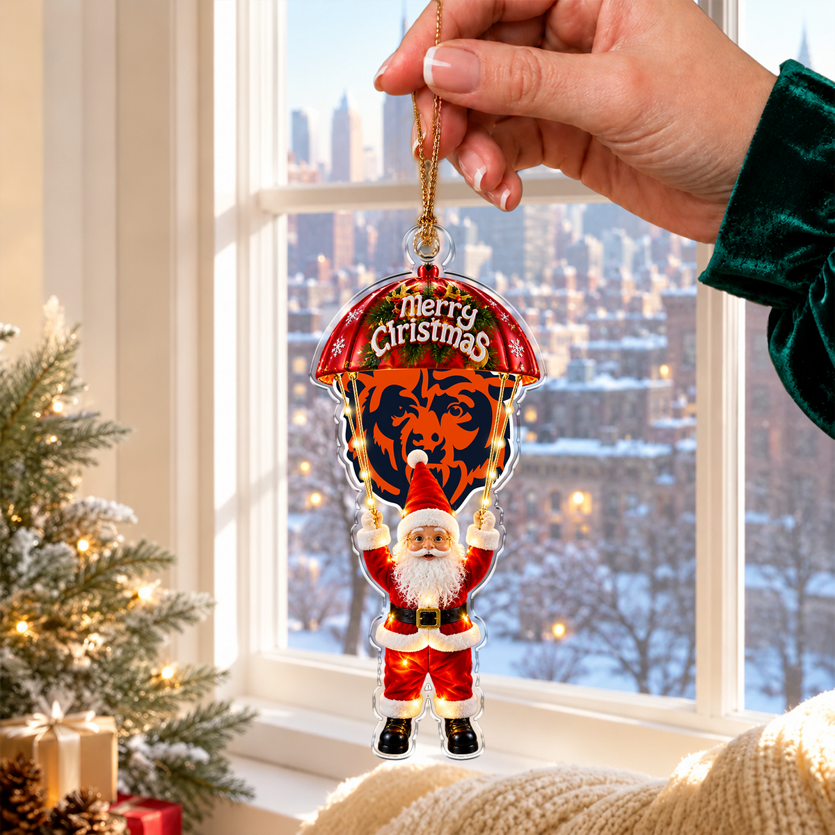 [SPECIAL OFFER] NEW CUSTOMIZED NFL26 CCB CHICAGO BEARS CHRISTMAS ACRYLIC ORNAMENT