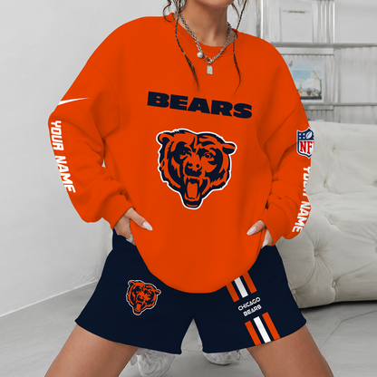 [SPECIAL OFFER] NEW CUSTOMIZED NFL26 CCB CHICAGO BEARS UNISEX SWEATSHIRT & SHORTS SET