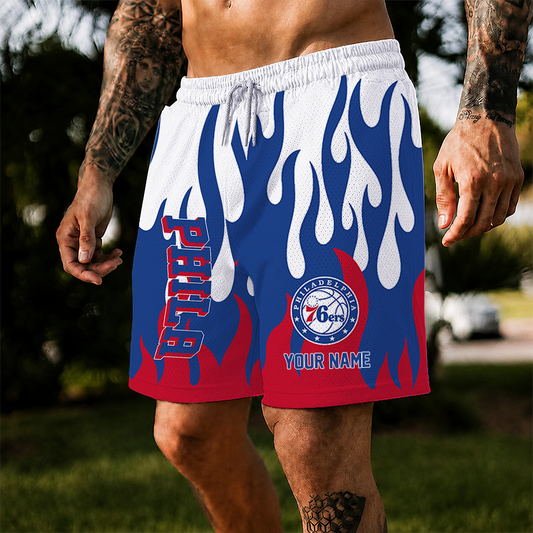 [HOT DEAL] NEW CUSTOMIZED NBA26 P76 PHILADELPHIA 76ERS SHORT PANTS
