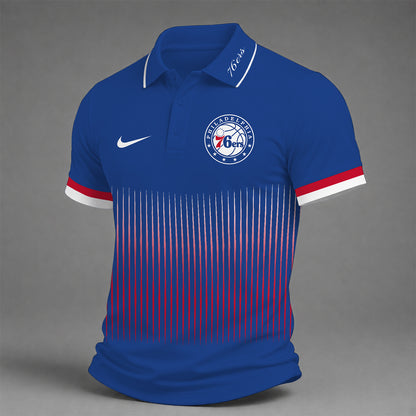 [HOT DEAL] NEW CUSTOMIZED NBA26 P76 PHILADELPHIA 76ERS POLO SHIRT