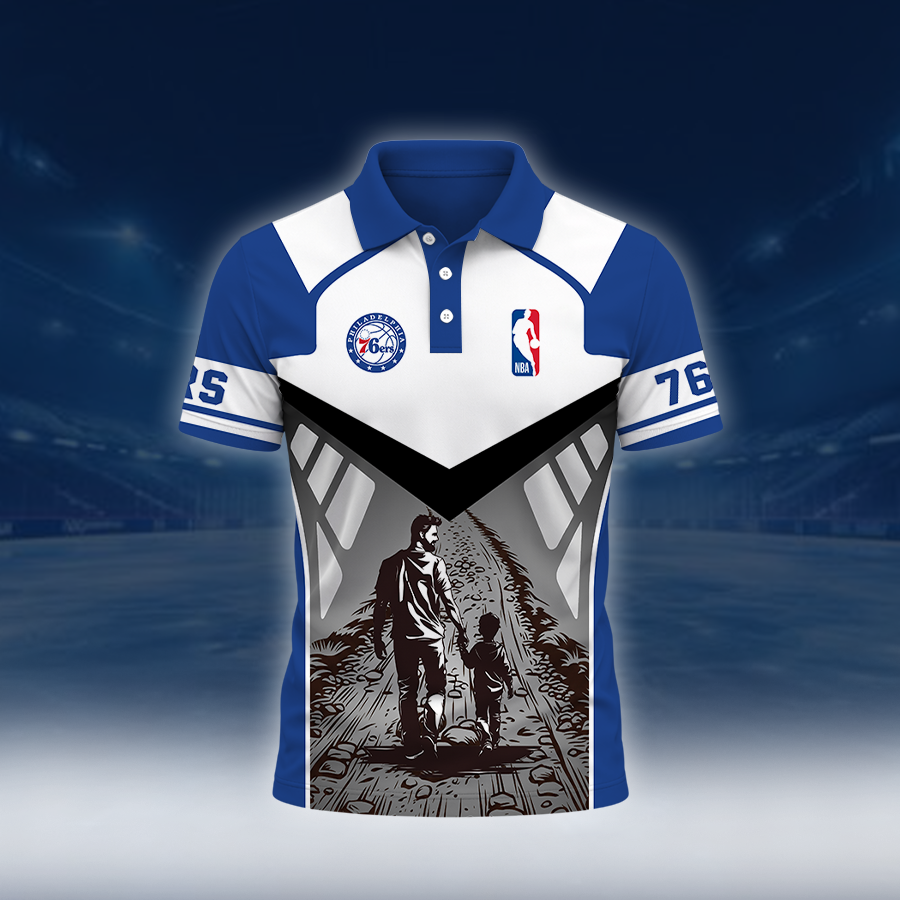 [HOT DEAL] NEW CUSTOMIZED NBA26 P76 PHILADELPHIA 76ERS POLO SHIRT