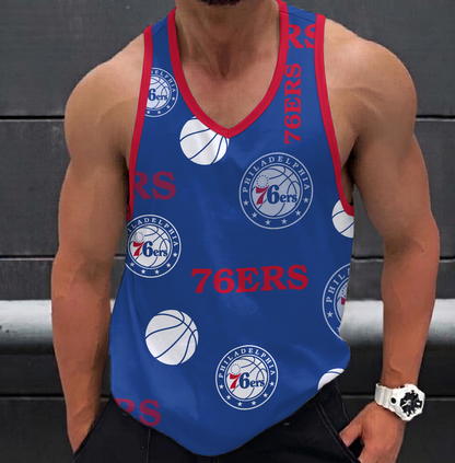 [HOT DEAL] NEW CUSTOMIZED NBA26 P76 PHILADELPHIA 76ERS UNISEX TANK TOP