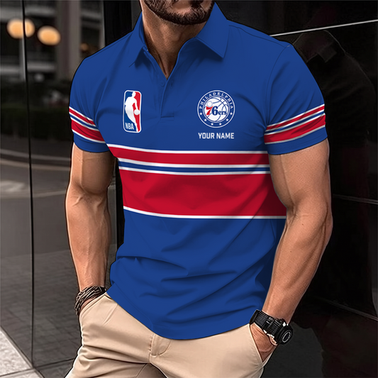 [HOT DEAL] NEW CUSTOMIZED NBA26 P76 PHILADELPHIA 76ERS POLO SHIRT