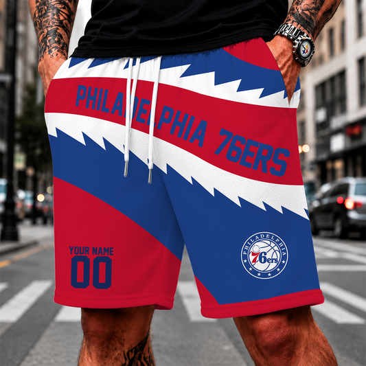 [HOT DEAL] NEW CUSTOMIZED NBA26 P76 PHILADELPHIA 76ERS SHORT PANTS
