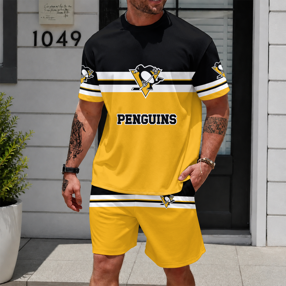 [SUPER SALE] NEW CUSTOMIZED NHL26 PBP PITTSBURGH PENGUINS UNISEX T-SHIRT & SHORTS SET